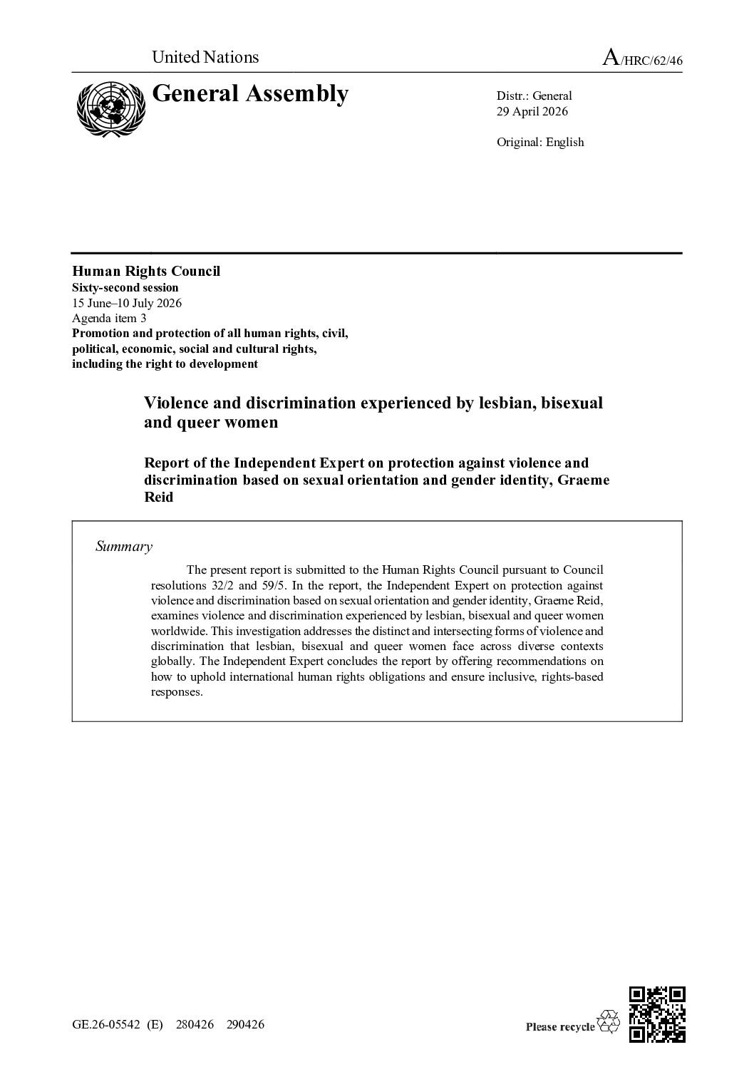 ERA’s Regional Input Referenced in Landmark UN Report on Violence and Discrimination against LBQ* Women